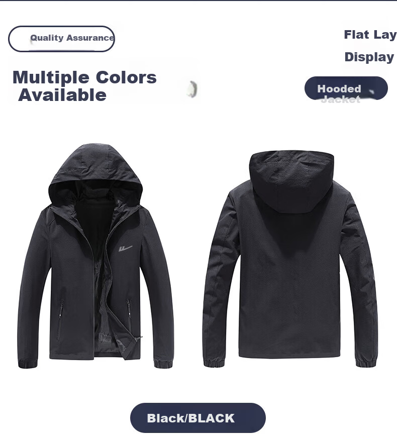 Warrior Men's Hooded Windproof Jacket Autumn Fashion Casual Men's Outerwear Versatile Fall Coat 10