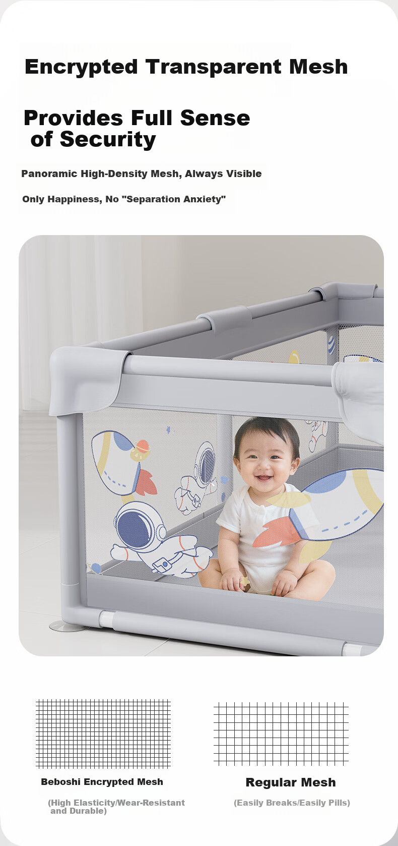 Beiboshi Babybox Baby Play Pen, Infant And Toddler Safety Barrier, Crawling Mat for Living Room And Indoor Use 14