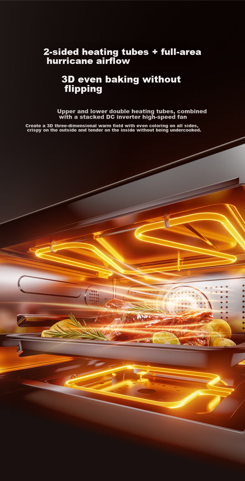 CASDON B7pro 5-in-1 Microwave Oven Steam Roast Bake Fry Stew Countertop 25L Capacity Hurricane Oven Recommended by Yang Mi 11