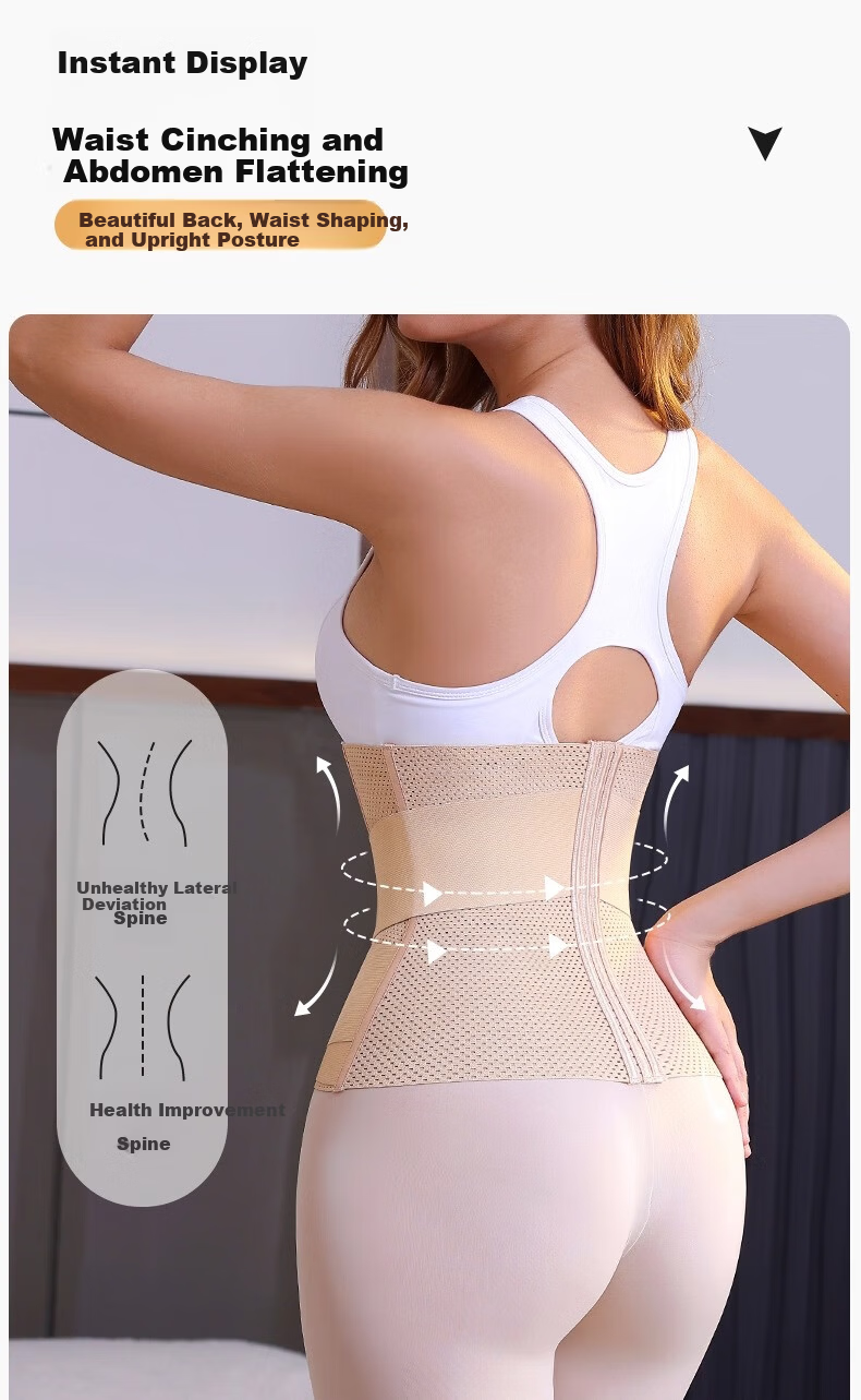 Langsha Thin Double-Layer Compression Waist Slimming Belt Women's Strong Postpartum Waist Trainer Tummy Control Waist Cincher 6