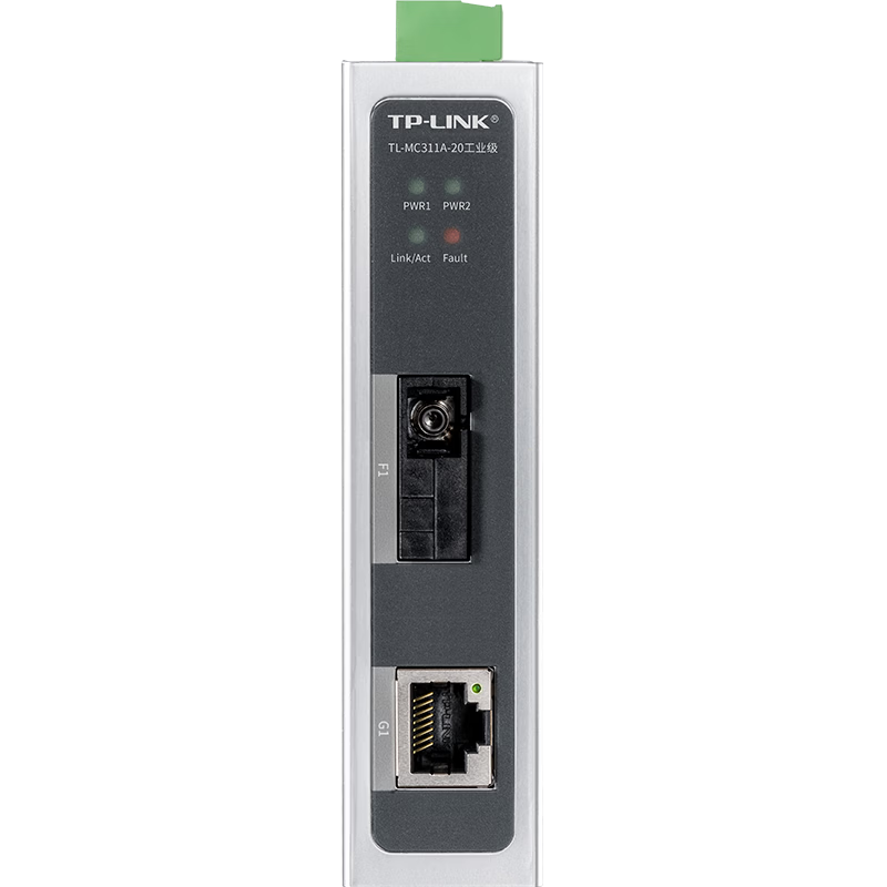 TP-LINK Industrial Grade Single-Mode Single-Fiber Optical Transceiver SC Interface Fiber Optic Converter 20km IP30 Protection DIN Rail Wall Mount TL-MC311A-20 Industrial Grade Single Unit