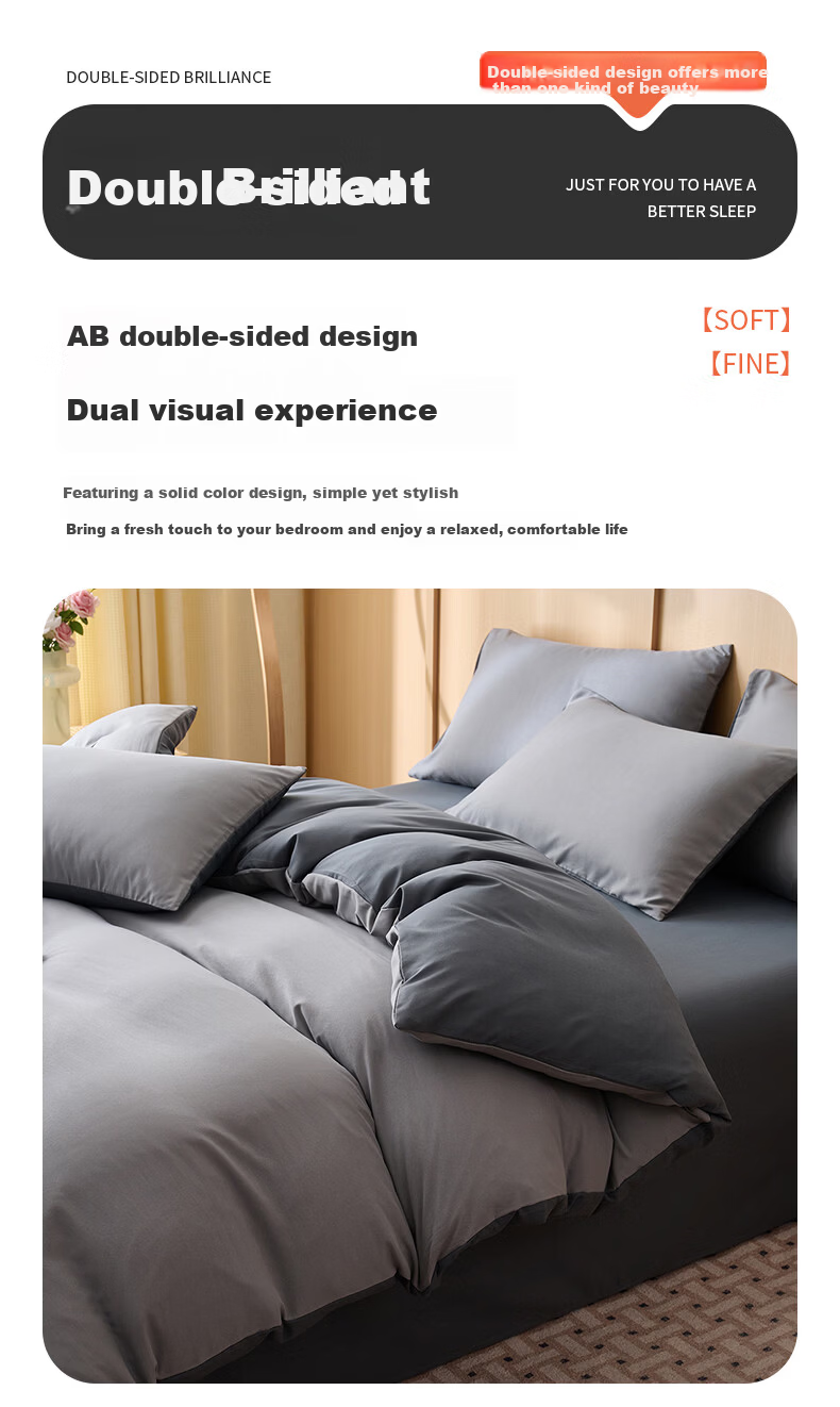 Grace A-Class Antibacterial Single Quilt Cover Skin-Friendly Student Single Duvet Cover Core Set Ink Pine Gray 200*230cm 5