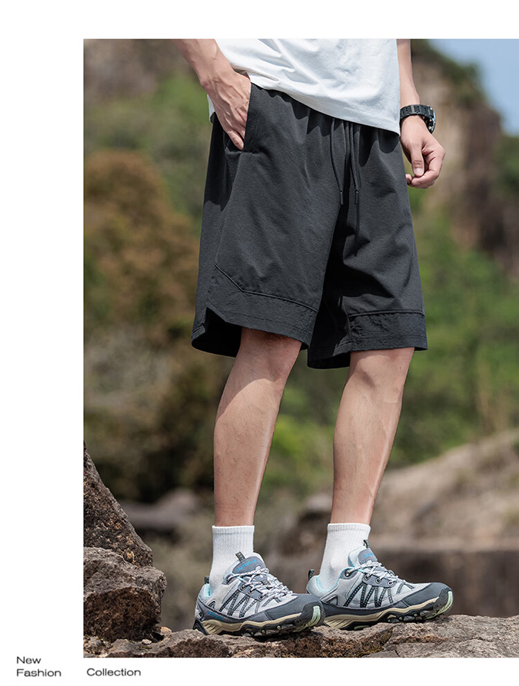 JEEP Men's Summer Loose Fit Ice Silk Shorts Casual Sports Five-Point Pants Military Green M 27