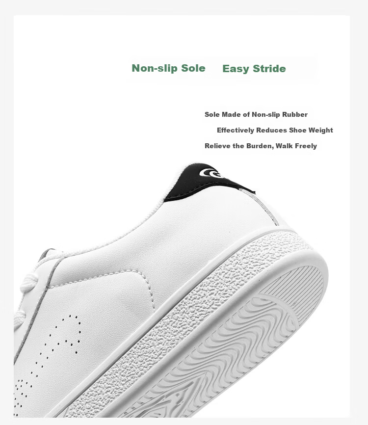 Guirenniao Casual Couple Sneakers Summer Women's Sports Versatile White Shoes Men White/Black Size 35 9