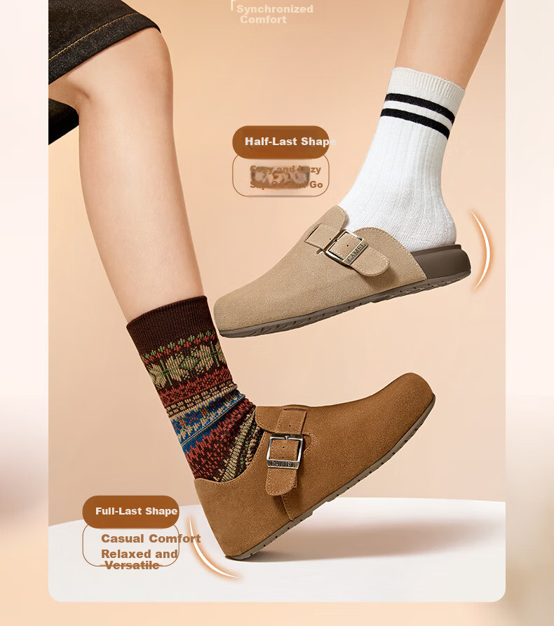 CAMEL Soft Bag 2nd Generation Full Coverage Birkenstock Comfortable Deep Mouth Shoes L25W700108 Apricot (Full Coverage Fleece Lining) Size 37 19