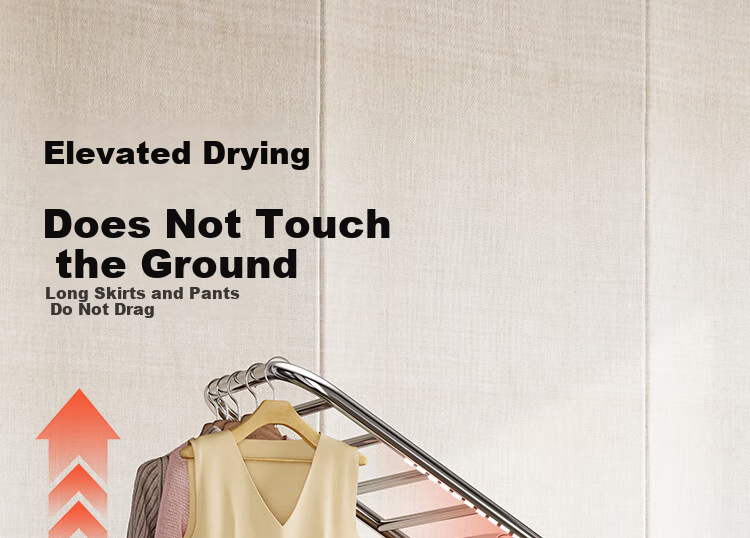 QIAONAMEI Floor Standing Clothes Drying Rack Foldable No Installation Indoor Balcony Laundry Rack Clothes Hanger 4497 8
