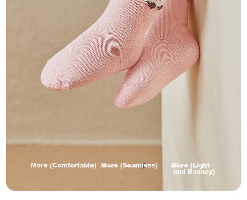 Nido Bear Kids Socks Spring Autumn Pure Cotton Breathable Boys Cute Seamless Baby Socks Elastic Cuff Infant Socks 3