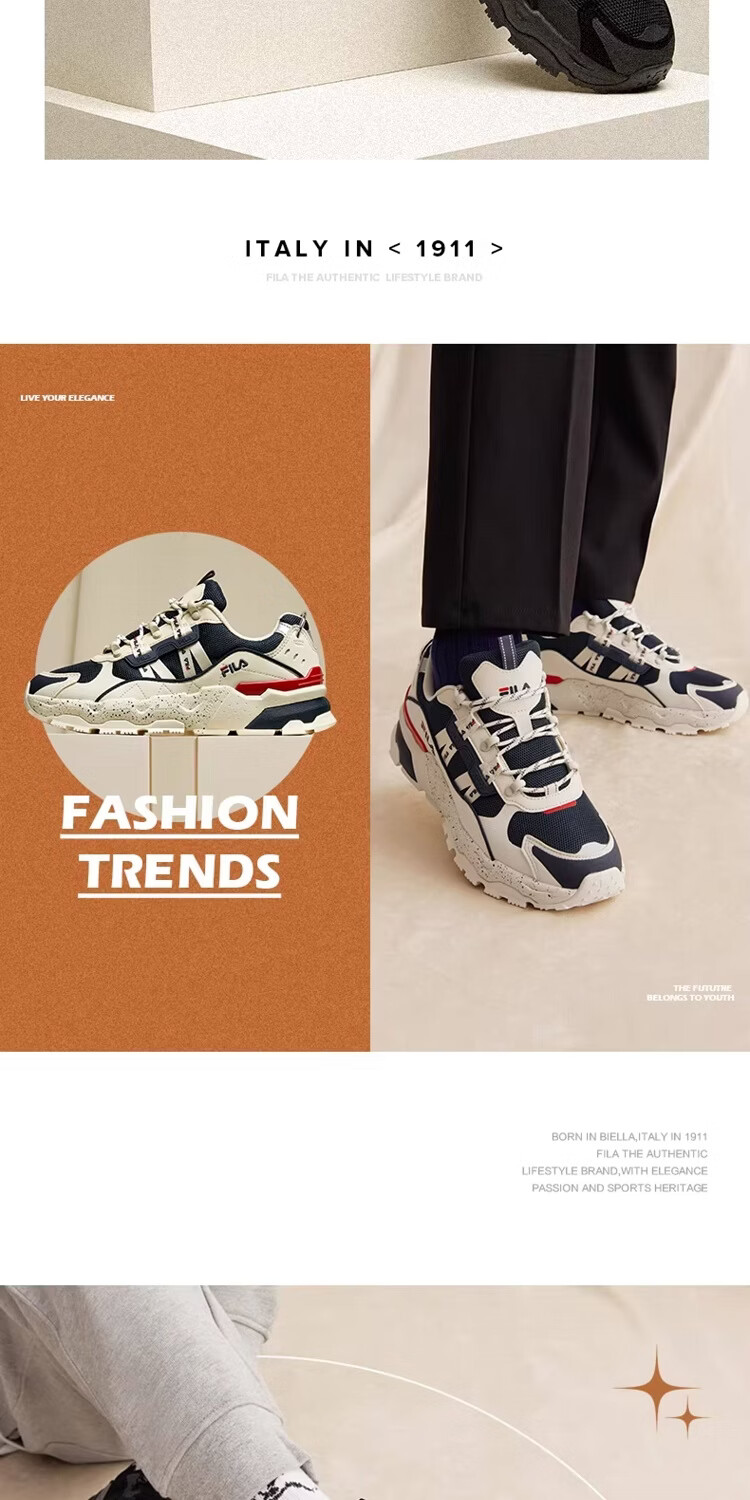 FILA Official Men's Spring Summer Casual Fashion Sports Dad Sneakers 11