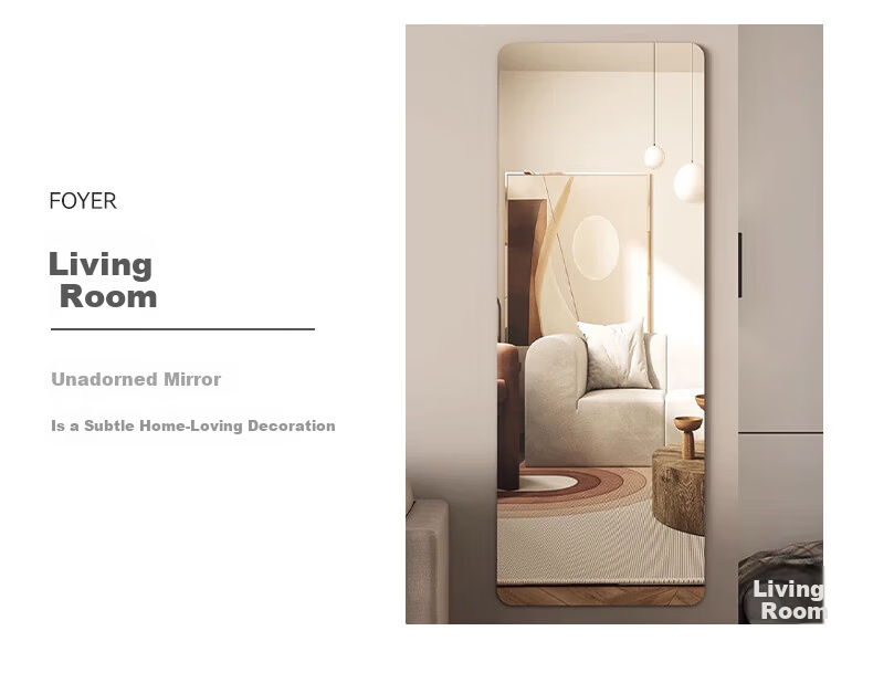 Millennium Huafu Acrylic Soft Mirror Full-Length Wall-Mounted Self-Adhesive Dressing Mirror for Dormitory Home 40*120cm 15