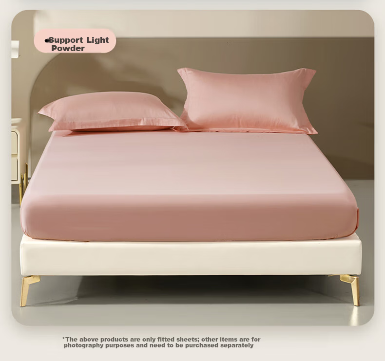 Bellees 100% Cotton Long-Staple Cotton Fitted Sheet Pure Cotton Mattress Cover Full Wrap Anti-Dirt Fitted Sheet 60S Long-Staple Cotton 12