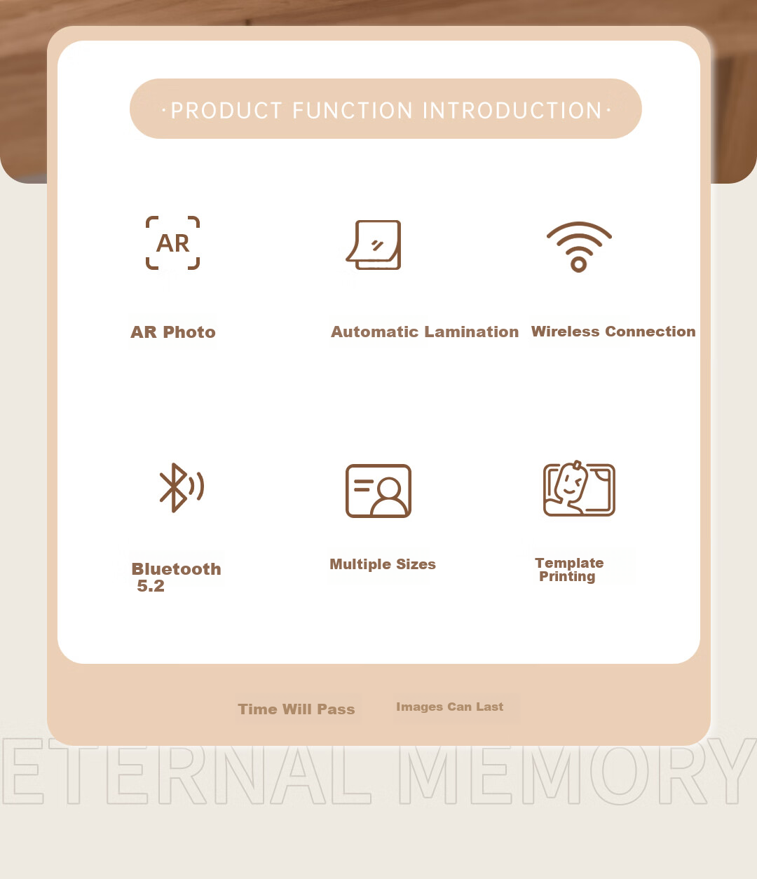 HPRT CP4100 Photo Printer Portable Mini Wireless WiFi Bluetooth Color Instant Photo Printer Home Use High Definition 3