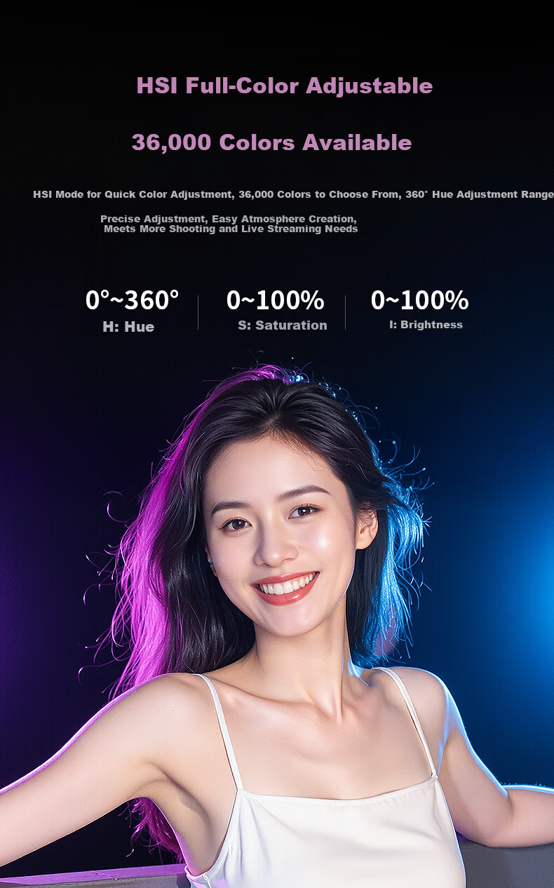 Kerunle RGB Handheld LED Full-Color Fill Light Stick Portable Adjustable Color Temperature Professional Video Photography Soft Light Outdoor Night Scene Light Stick 9