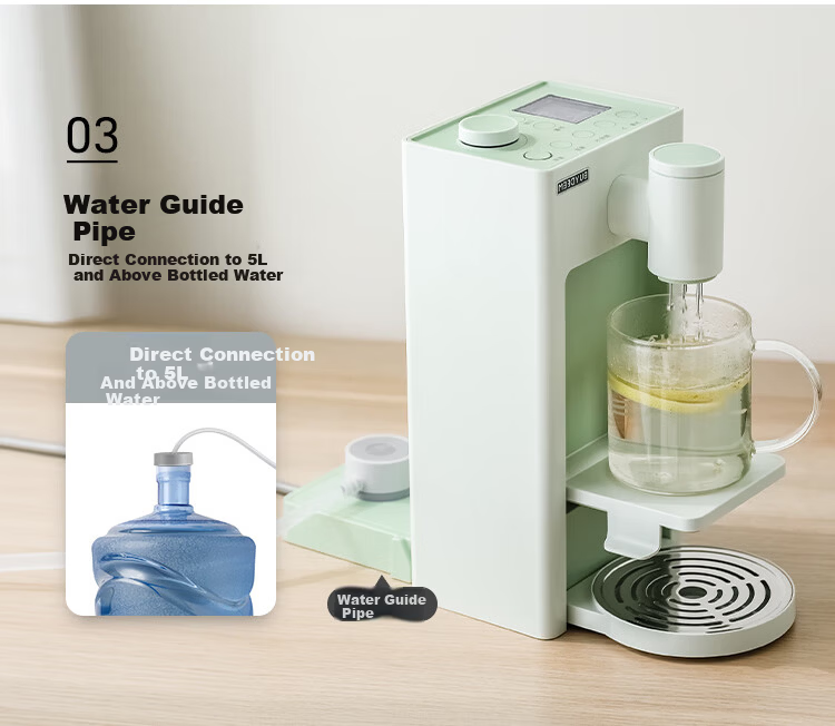Buydeem Desktop Instant Heating Water Dispenser 4.5L S121 Light Green Smart Multi-Function Water Boiler for Home Tea Coffee Milk Preparation 12