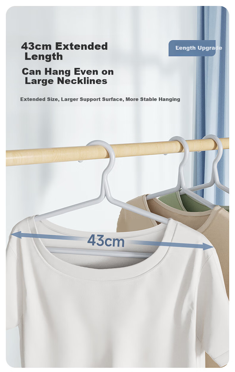 Meiliya Thickened Metal Clothes Hangers Household Shoulder Protection Non-Slip Wide Clothes Hangers 8-Pack Pink 6