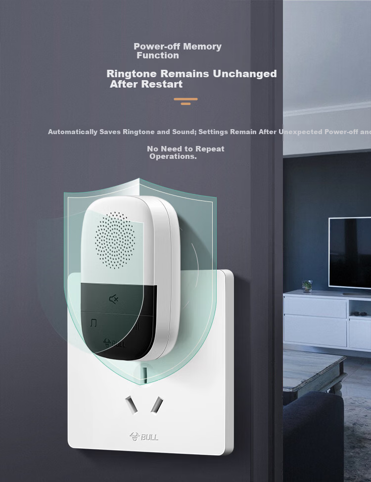 BULL Doorbell, Passive Wireless Doorbell, Wireless Remote Self-Powered Household Doorbell Switch Transmitter GWM03C 2