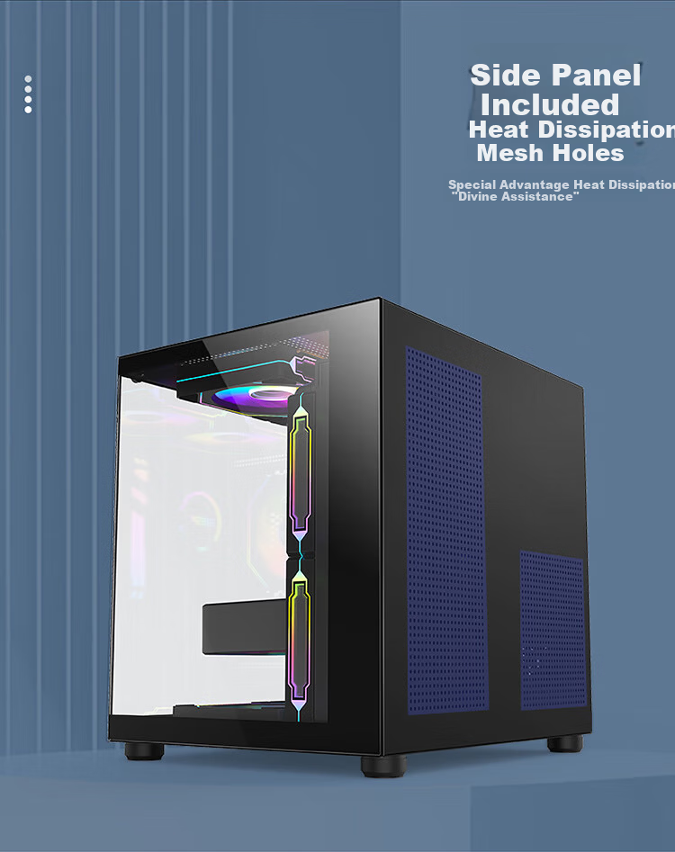 Ziyi Desktop Seaview Computer Case White No A-Pillar (Top 360mm Water Cooling/M-ATX Motherboard/9 Fan Slots/Long GPU) 7