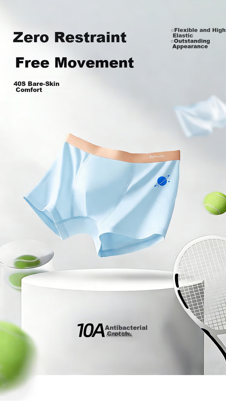 Miiow Teen Boys Pure Cotton Antibacterial Underwear 10A for Adolescents High School Students Children's Boxer Shorts 2