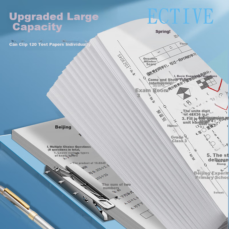 Xinsida A3 Exam Paper Folder Document Storage Bag Convenient Paper Clip File Organizer Homework Material Binder Horizontal Foldable for Elementary, Middle, and High School Students Blueprint Holder 4