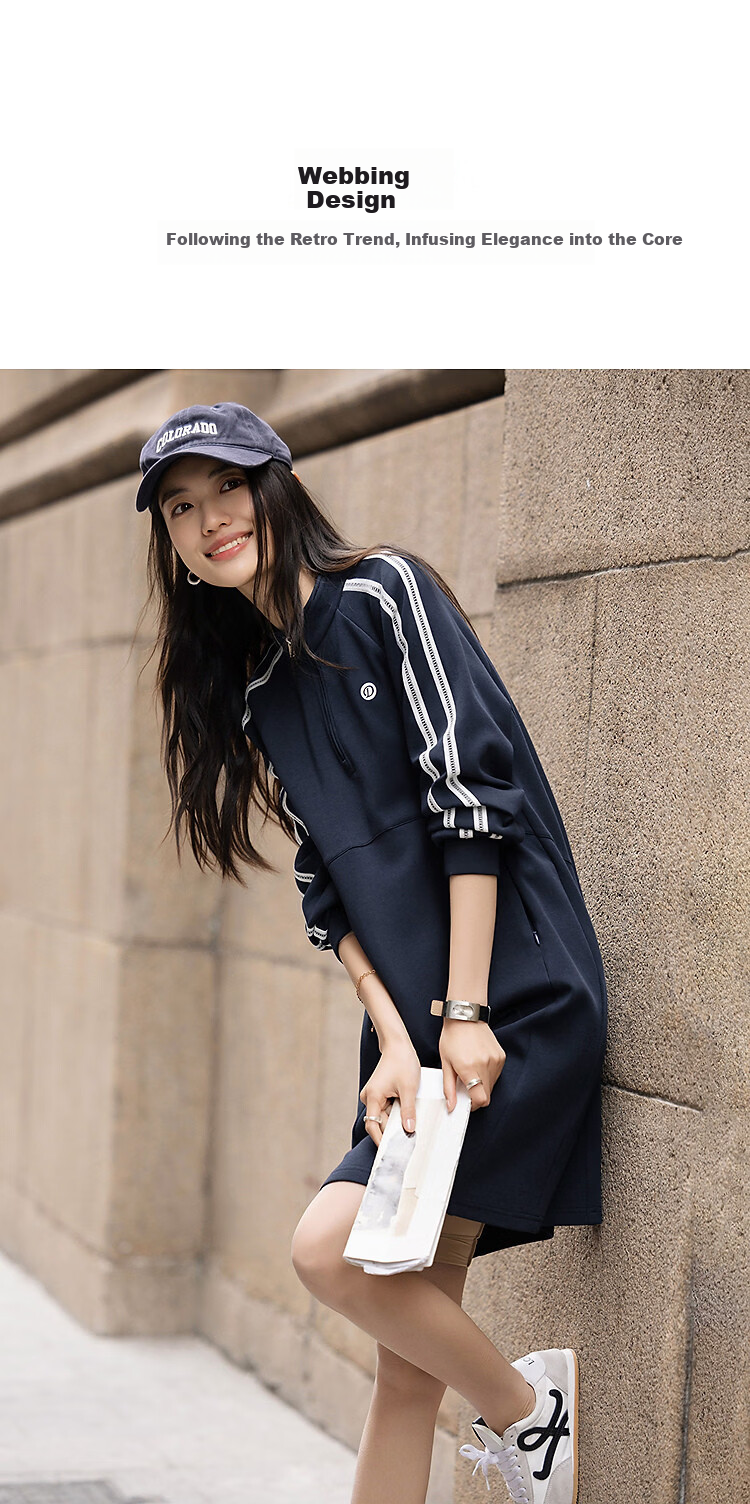 Demana [Comfort Elastic Air Layer] Spring Lightweight Sports Stand Collar Half-Placket Printed Ribbon Petite Women's Dress 3