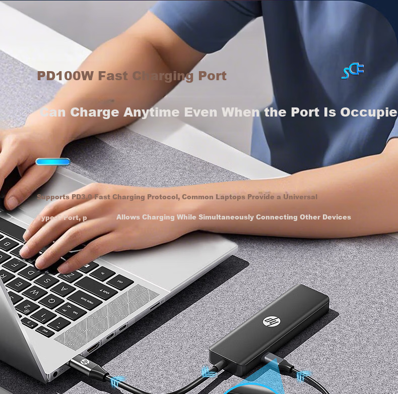 HP USB Hub, Computer USB Multi-Port Splitter Docking Station, USB Extension Cable Adapter Converter, Laptop Docking Station [Xinxiangshijing] 7