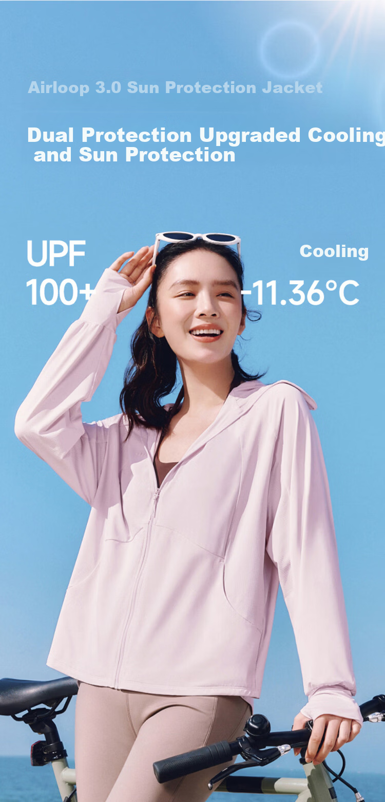 Beneunder Women's Loose Fit UV Protection Sunscreen Jacket AL417 Smoky Pink One Size Plus 3