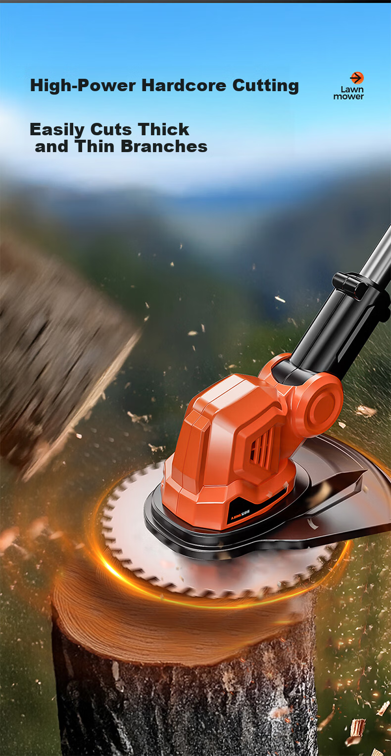 Quiet Bear Electric Lawn Mower Rechargeable Lithium Battery Fully Automatic High Power Garden Lawn Grass Trimmer 11