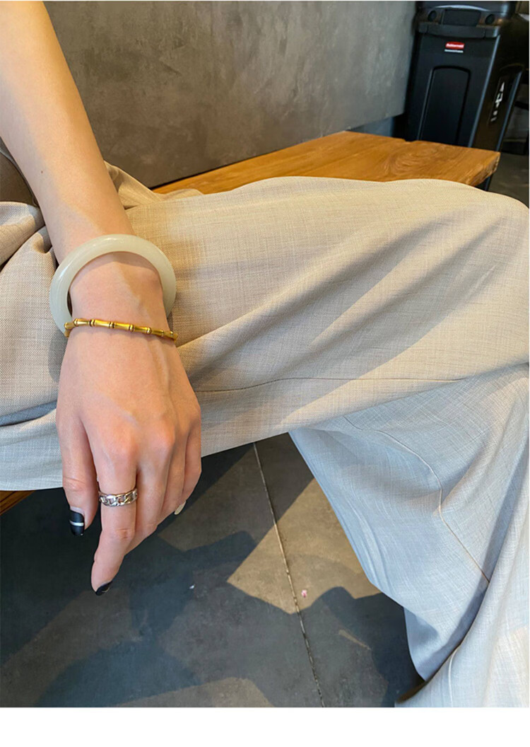 Free Style Khaki Wide-Leg Pants for Women Summer Lightweight Draped Loose Lazy Style New Chinese Linen Ice Silk Casual Yamamoto Pants 14