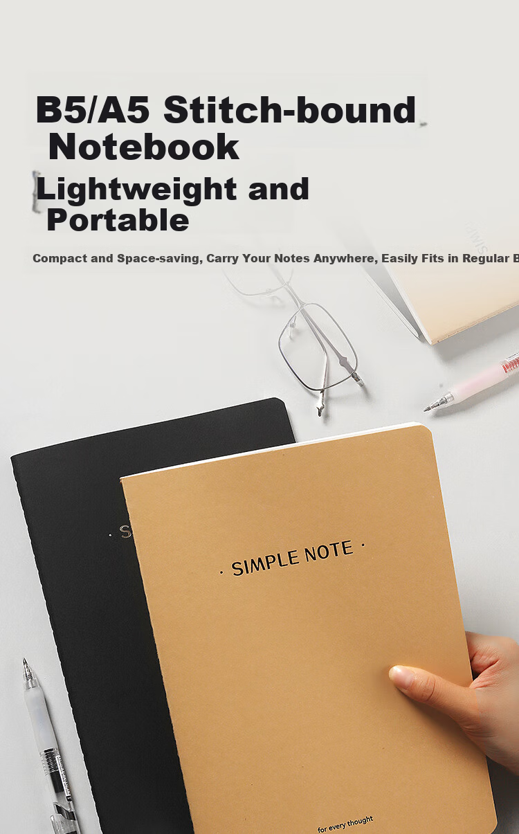 JD Jingzao 16K 32-Page Thickened Kraft Stitching English Exercise Notebook for Primary and Secondary Students, 5-Pack 8