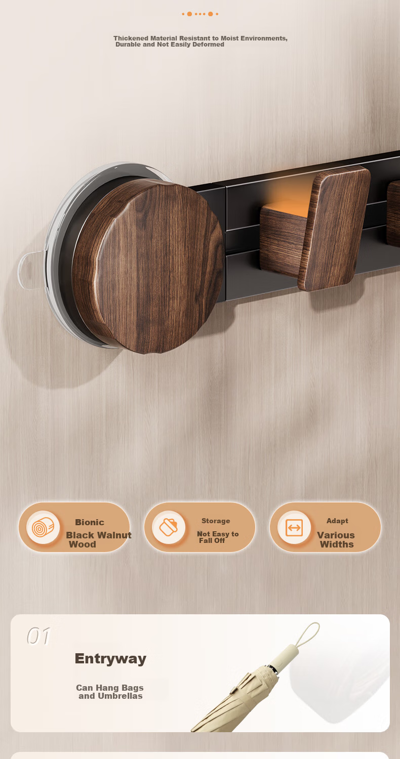 Xinpai Vintage Double Suction Cup Hook No-Drill Bathroom Clothes Hook Storage Rack Toilet Shower Room Door Back Hook 3
