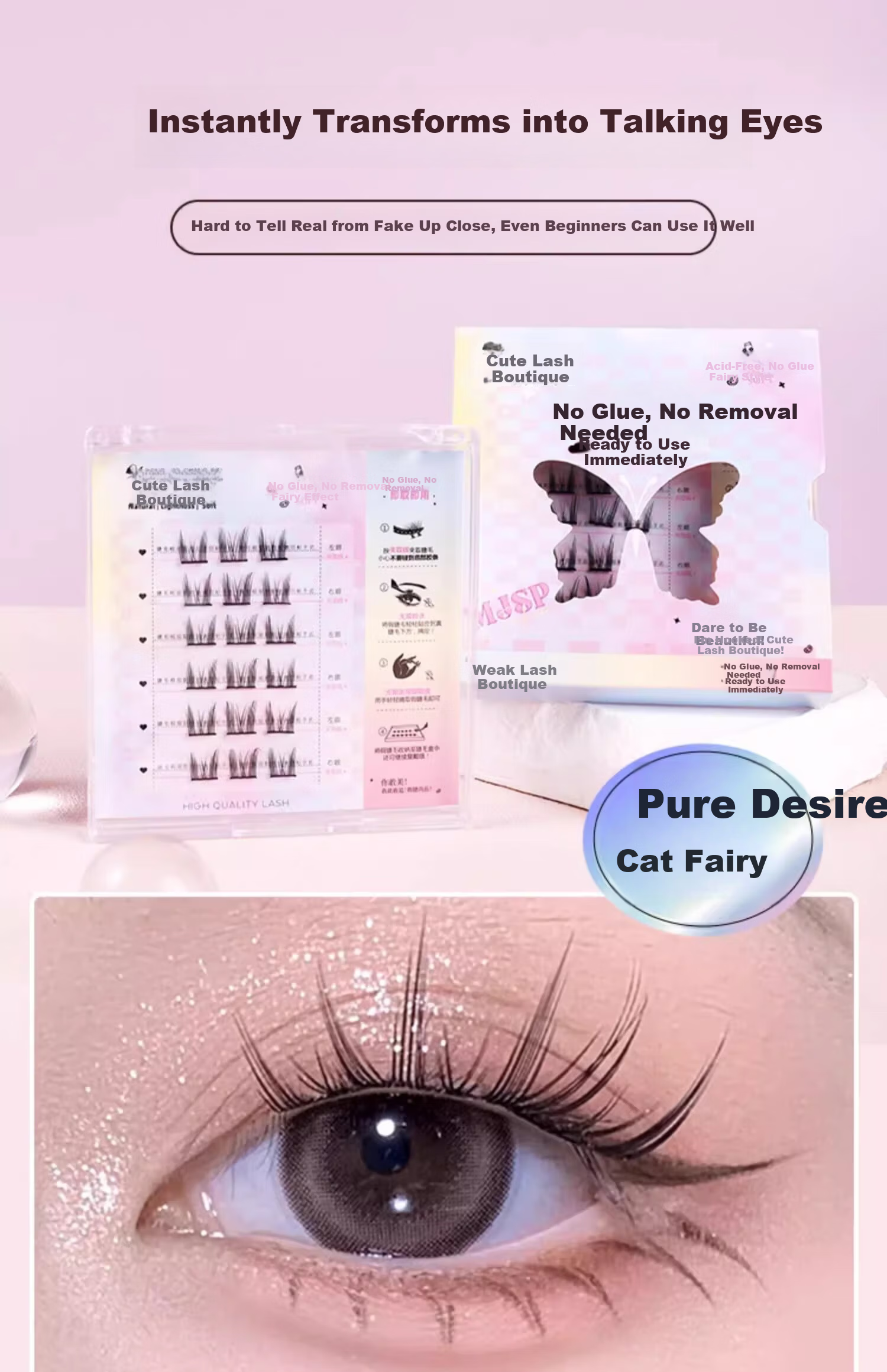 Mengjie Shangpin Cat Paw False Eyelashes Natural Realistic Glue-Free Eyelashes for Women 6