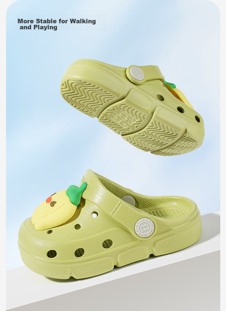 Mutong Kids Slippers Size 26 Summer Boys Baby Ventilated Cartoon Essential Oil Protective Sandals Girls Sweet Pepper Green 170 8