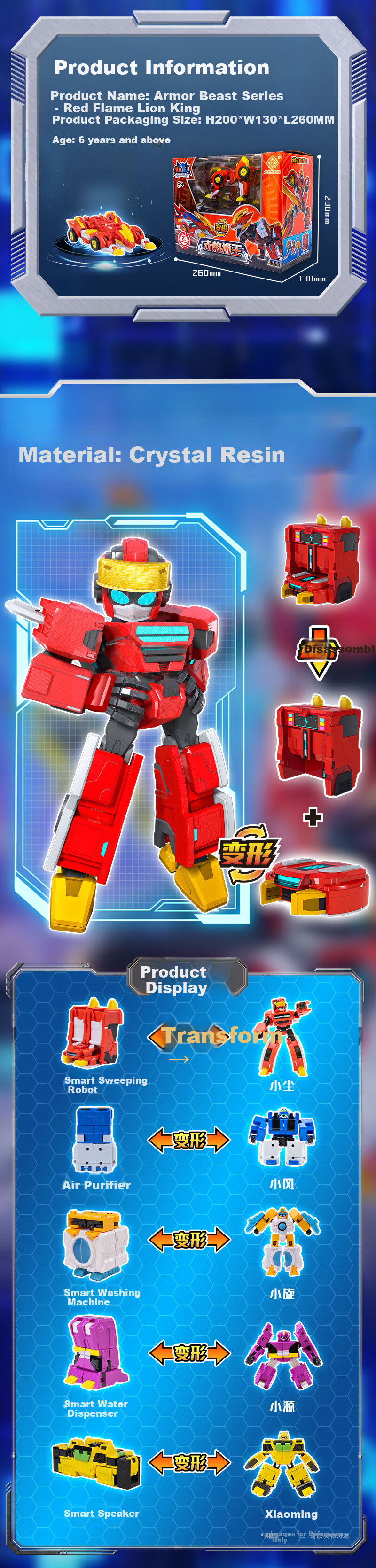 Fansiqi Kaishou Superman 3 Lion King War God Combined Transforming Robot Boy King Kong Toy Children's New Year Gift 7