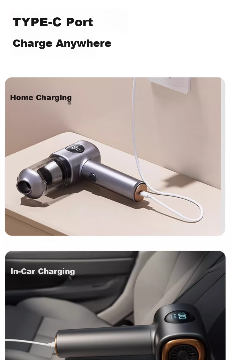 HELLOLEIBOO Handheld Car Vacuum Cleaner Wireless Rechargeable Powerful Dual-Use Car Home Vacuum and Blower with Digital Display 26
