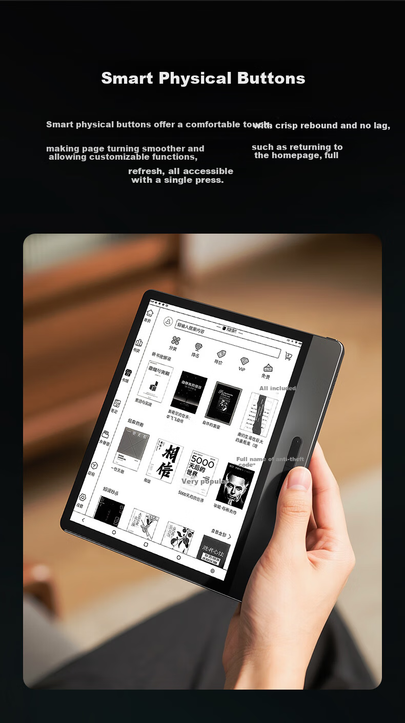 SAMBADA 7-inch E-ink Ebook Reader 300 PPI Mini E-Reader PDF Comic Electronic Paper Eye Protection Novel WeChat Reading 4GB+64GB 6