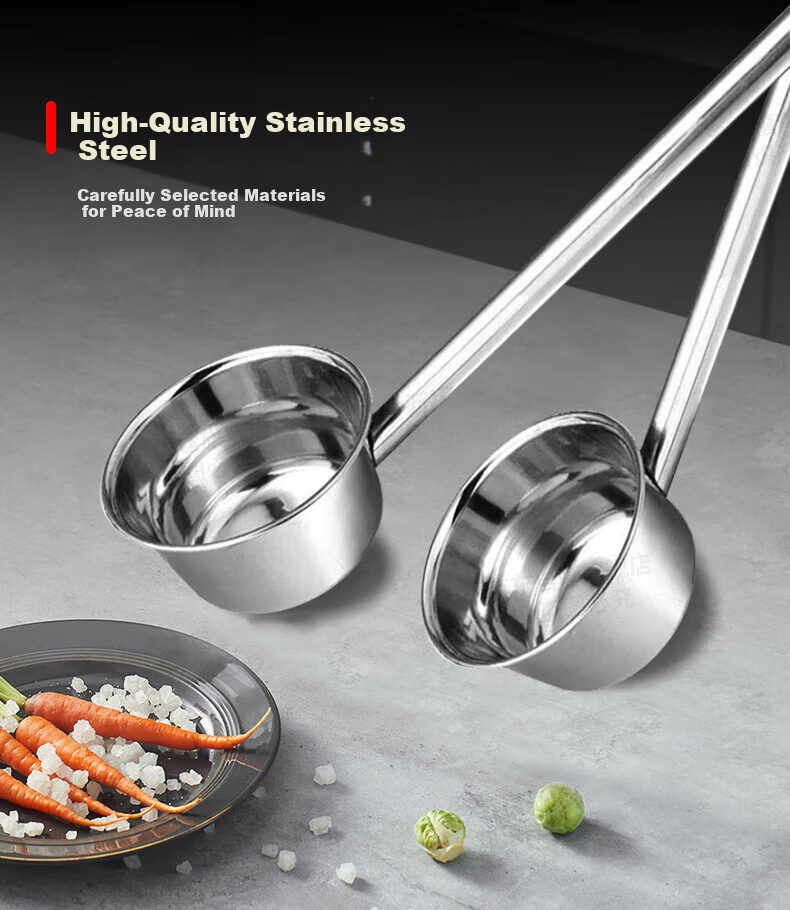 Jinwanfu Stainless Steel Soup Ladle, Long Handle Water Scoop, Commercial Large Soup And Porridge Spoon, Diameter 12cm, Length 65cm 4