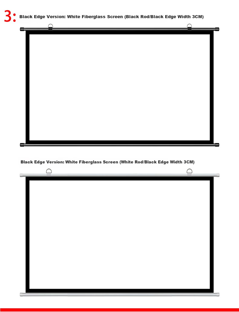 Ganyi No-Drill Wall-Mounted Projection Screen White Fiberglass C100 100-inch 16:9 Wide Viewing Angle 4K HD Side Projection Compatible with All Lumen Projectors 15