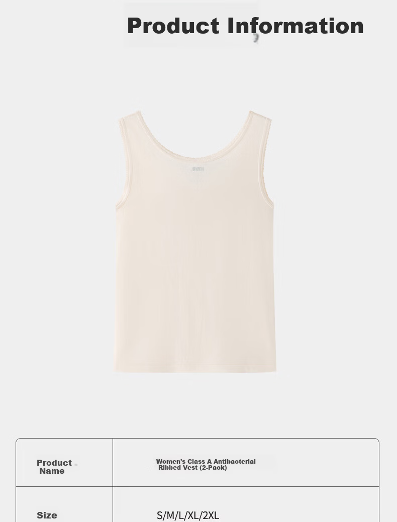 Yiershuang Women's Vest Tank Top 100% Cotton A-Class Baby Grade Antibacterial Sleeveless Shirt All-Season Basic Layer 15