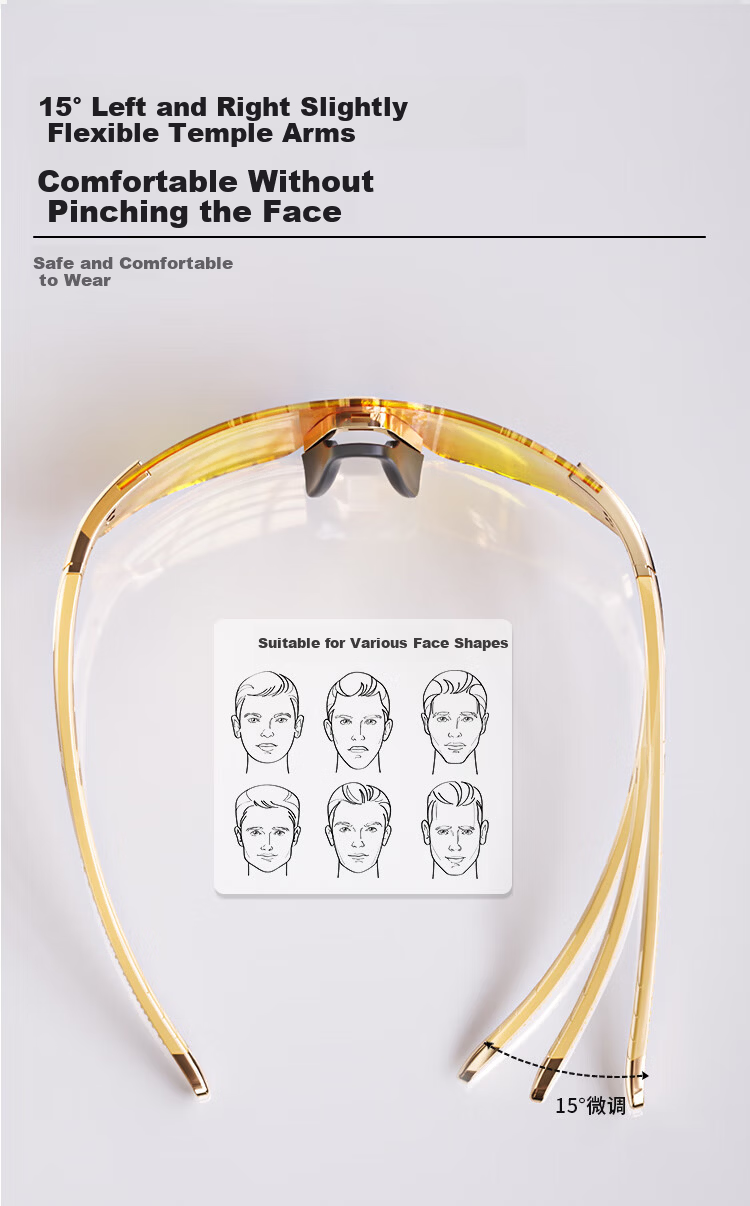 Fute Outdoor Cycling Sunglasses, Running Fitness Myopia Glasses for Men And Women, Photochromic Protective Eyewear F133-01 Transparent Champagne 9