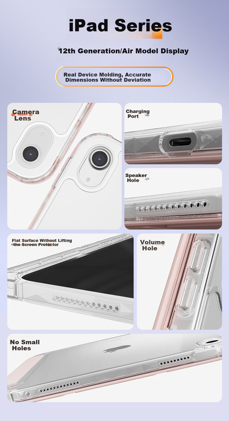 Suoying Smart Y-Fold iPad Air 8/7/6 Case 2026/25/24 Models 11/10.9 Inch M4/3 Protective Cover Acrylic Silicone Anti-Bend Pen Slot for Apple Tablet 3