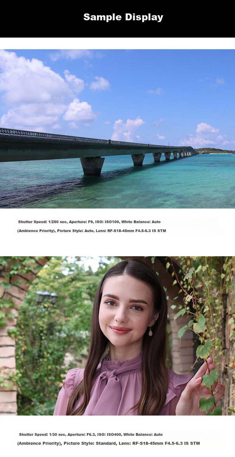 Canon R50 Entry-Level Mirrorless Camera Vlog Shooting 4K Video Selfie Half-Frame APS-C Student Travel Home Street Photography Kit 11
