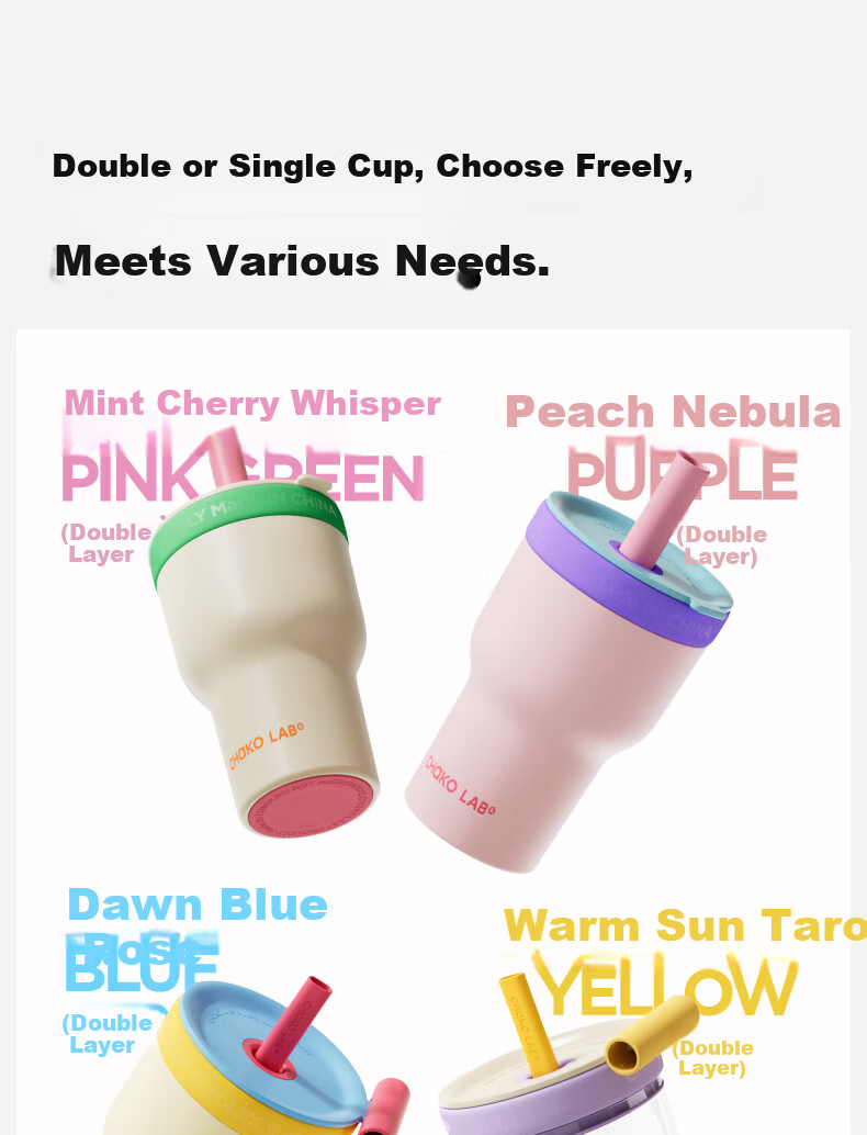 Chakolab Double-Layer Glass Insulated Tumbler Large Capacity Straw Ice Glass Cup Office Stylish Student Coffee Mug 2