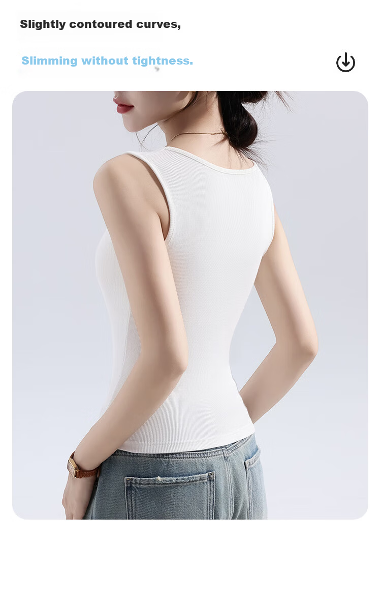 Urban Beauty Pure Cotton Basic Camisole Slim Fit Thin Vest Top for Women Innerwear Outerwear 6