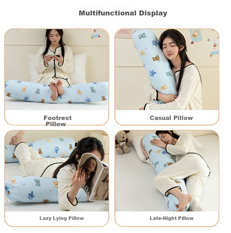 Jinhao Antibacterial Candy Long Body Pillow Side Sleep Leg Hugging Pillow Removable Washable 1.1m Teddy Bear 9