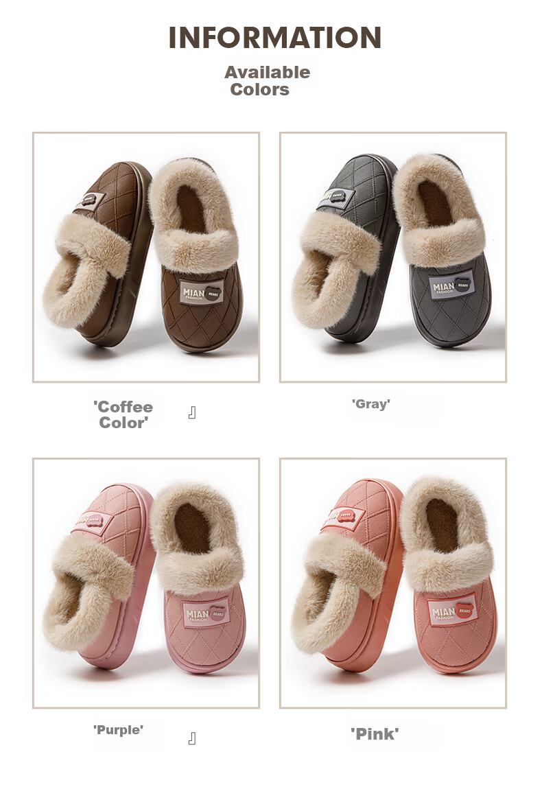 YUZHAOLIN Unisex Winter Cotton Slippers Elderly Plush Fleece Warm Back-Covered Cotton Shoes YR478 Gray 3