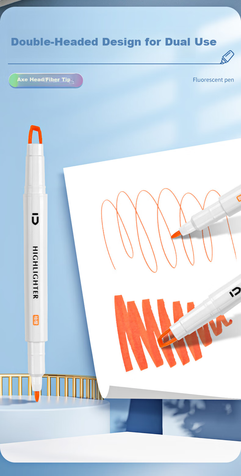 M&G Stationery Premium Double-Ended Highlighter Pen 6-Color Set, National Style, Student Marker Pen, Colorful Highlighting Pen, Stylish Ins Journal AHMT6219 5