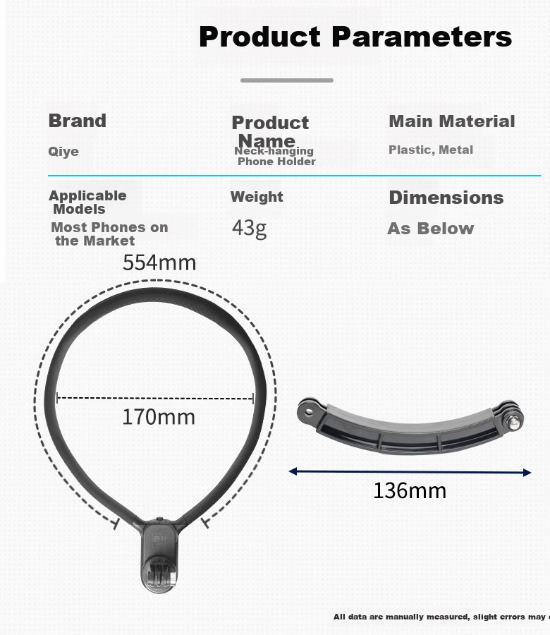 Qiye Magnetic Neck Phone Holder Magsafe Compatible First-Person Live Streaming Video Recording Extended Repair Unboxing Stand 9
