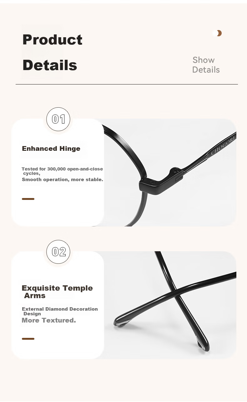 Xiyanghong Anti-Blue Light Reading Glasses for Women, Fashionable Ultra-Light High-Definition Presbyopic Glasses, High-End Genuine Brand Reading Glasses E109B 250 Degrees 4