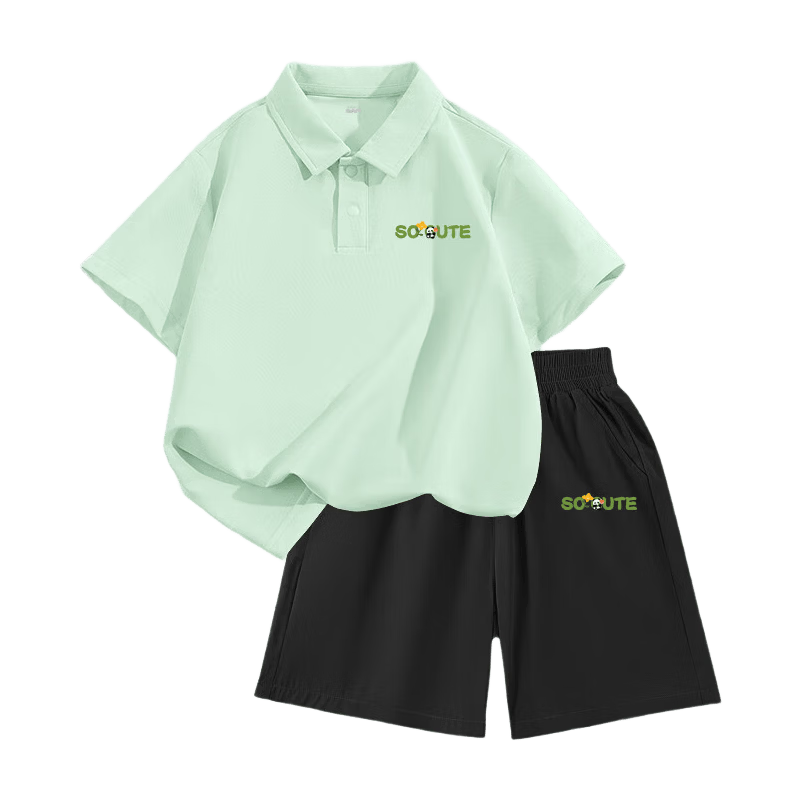 Baleno Boys Summer Set Children's Cooling Short Sleeve T-Shirt Polo Shirt Lightweight Quick-Dry Shorts Sportswear Two-Piece Set