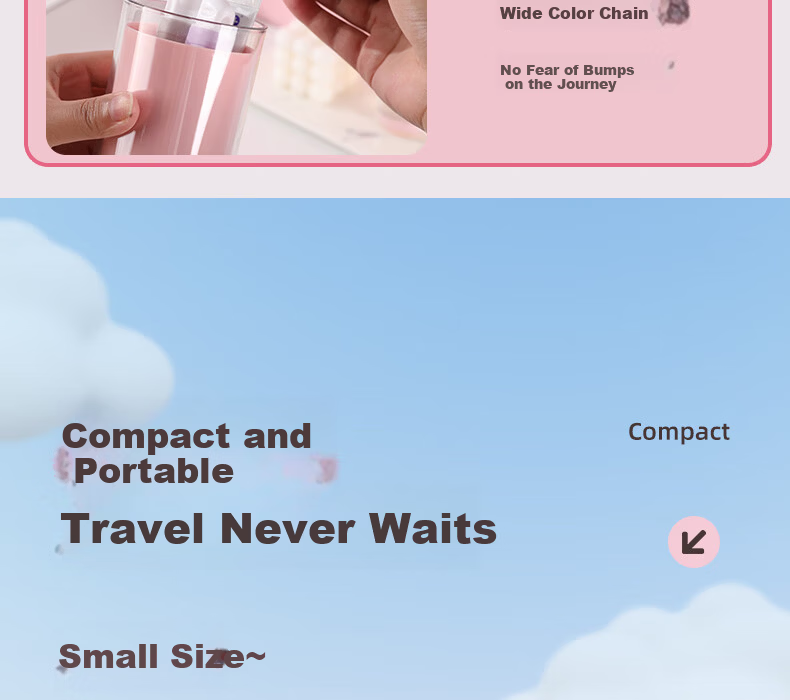 Etravel Travel Toothbrush Toothpaste Rinse Cup 3-in-1 Portable Toiletry Set Pink 10