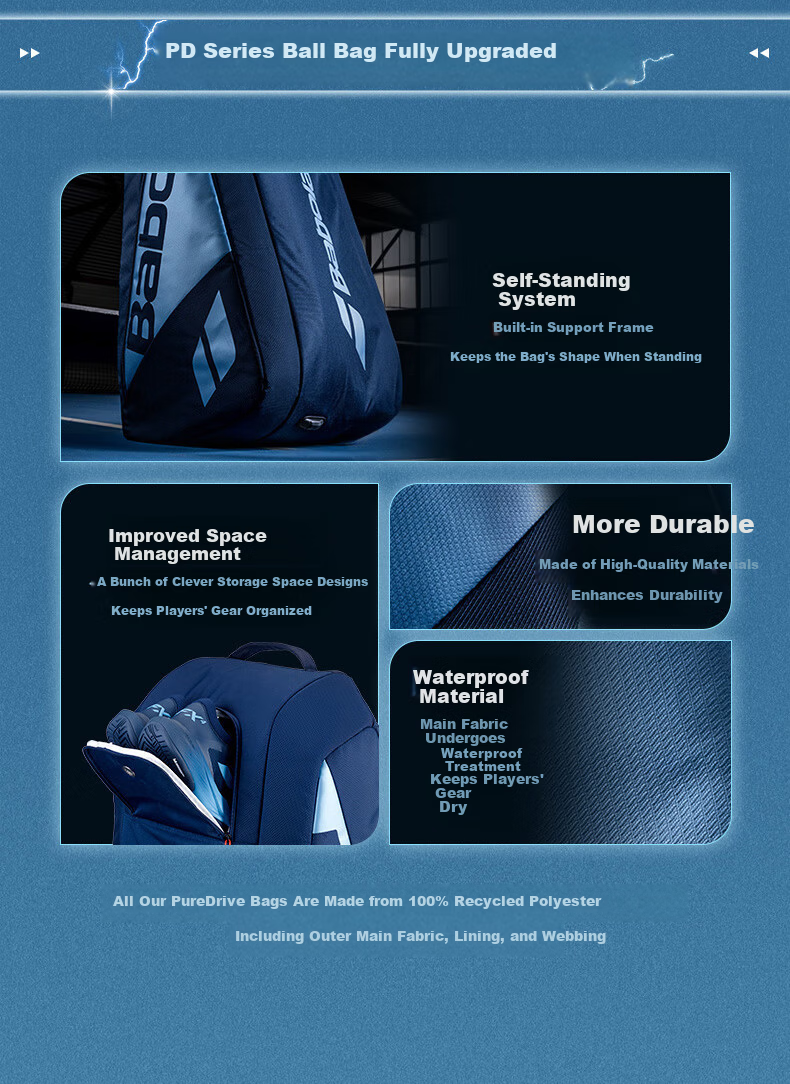 Babolat PURE DRIVE Series 12-Pack Tennis Racket Bag Professional Tennis Bag 1